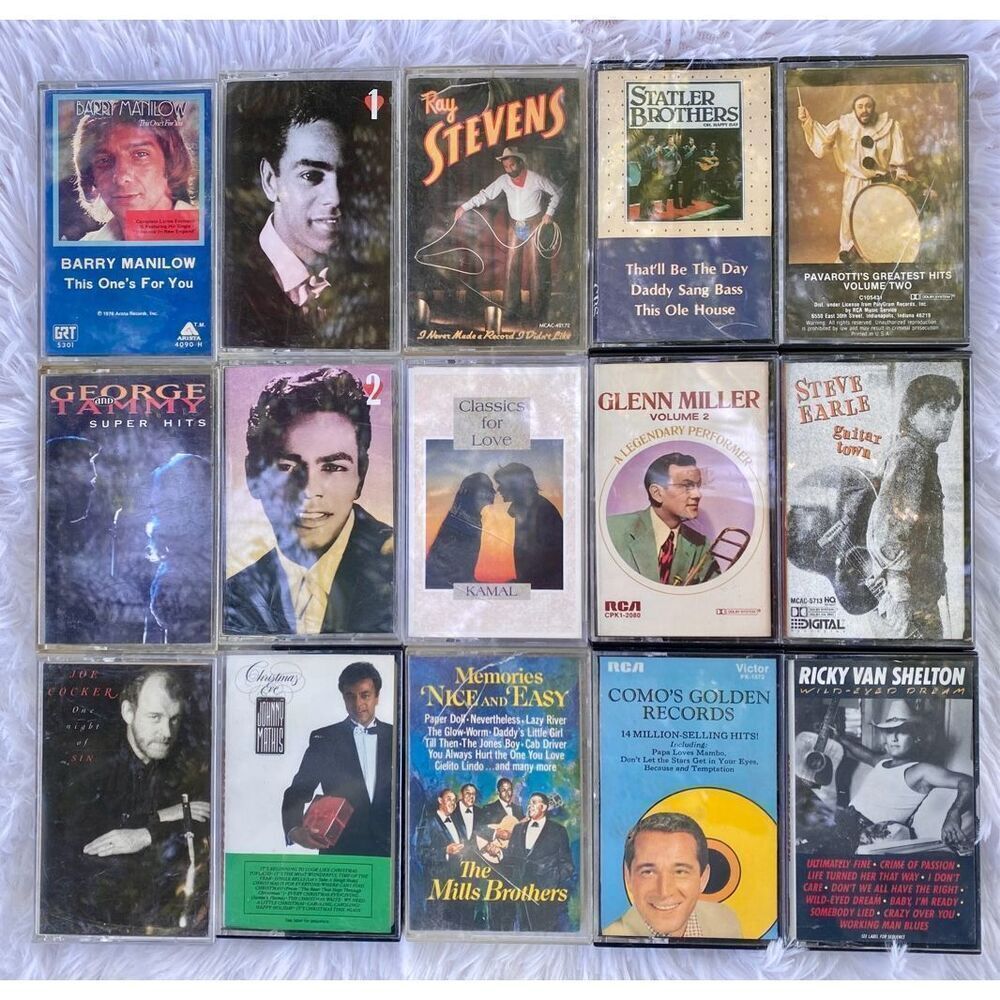 Set Of 15 Vintage Male Music Artist 70’s 80’s 90’s Cassette Tapes Bundle Deal
